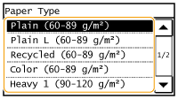 Paper Size and Type Settings